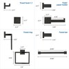 OUTSUPPLY 5-Piece Stainless Steel Bathroom Set, Modern Towel Bar + Ring + Hooks + Toilet Paper Holder - 2 of 4