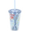 Hello Kitty and Friends x Care Bears Allover Cloud Character Design Reusable Tumbler 16 oz Acrylic Travel Cup with Lid and Straw Blue - 2 of 3