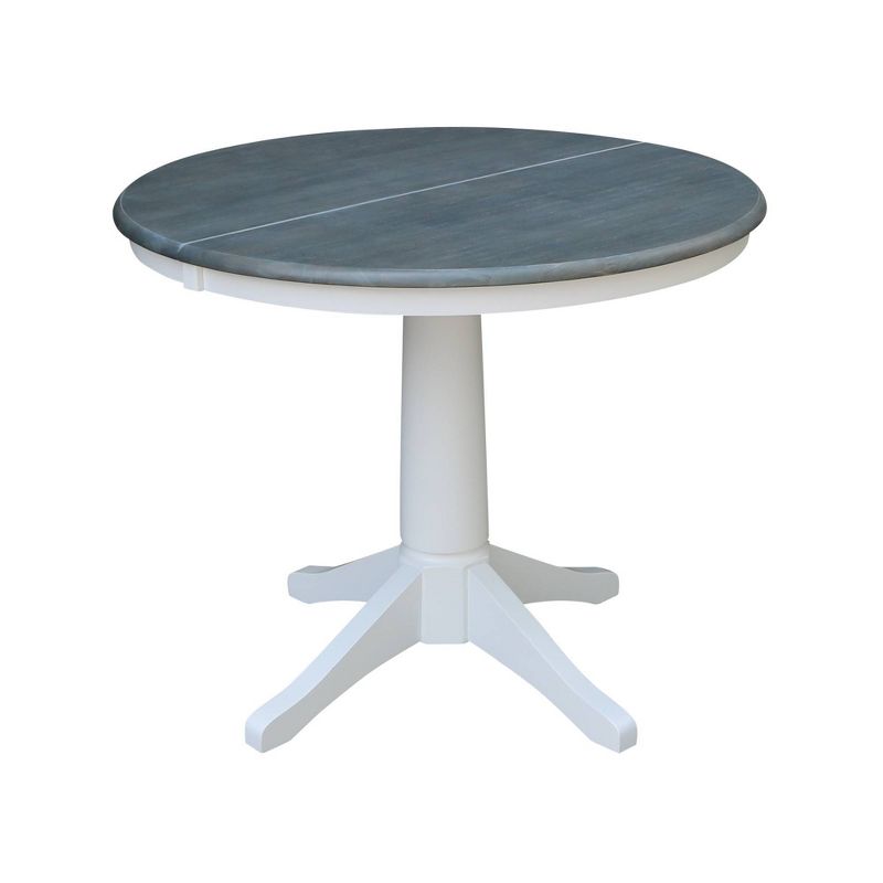 36&#34; Valerie Round Extendable Dining Table with 4 Chairs White/Heather Gray - International Concepts, 4 of 9