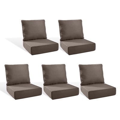 Buenhomino 24"x22" Outdoor Deep Seat Cushion Set, 6-inch Thicked Waterproof Patio Furniture Cushions with Removable Cover,8 Colors