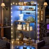 Aheaplus Kitchen Storage Rack with Power Outlet, Coffee Bar Station with LED Lights, Bakers Rack with 6 S-Shaped Hooks - 2 of 4