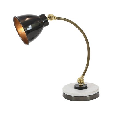 16" Iron and Marble Task Lamp Black - Olivia & May