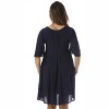 Riviera Sun Womens Short Sleeve Rayon Crepe Short Dress with Multicolored Embroidery - 3 of 3