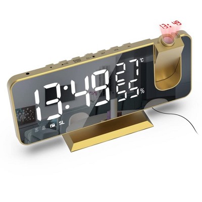 7.5 Inch Projection Alarm Clock Fm Radio Timer With Projection Snooze Clock Led Digital Clock Double Alarm Clock Led Digital Projector