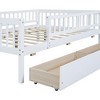 NicBex Twin/Full Size Daybed Wood Bed Frame with 2 Drawers and Fence Guardrails for Children,Boys,Girls - 4 of 4