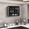 27.56" Glass Doors Modern Two-Door Wall Cabinet with Featuring Three-Tier Storage, Detachable Shelves Wall mouted Cabinet - 4 of 4