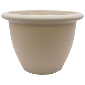 The HC Companies Sevilla Flower Planters - Outdoor & Indoor Planter - Round Self Watering Plant Pots for Herbs & More (16”, Cottage Stone, Pack of 1) - 1 of 4