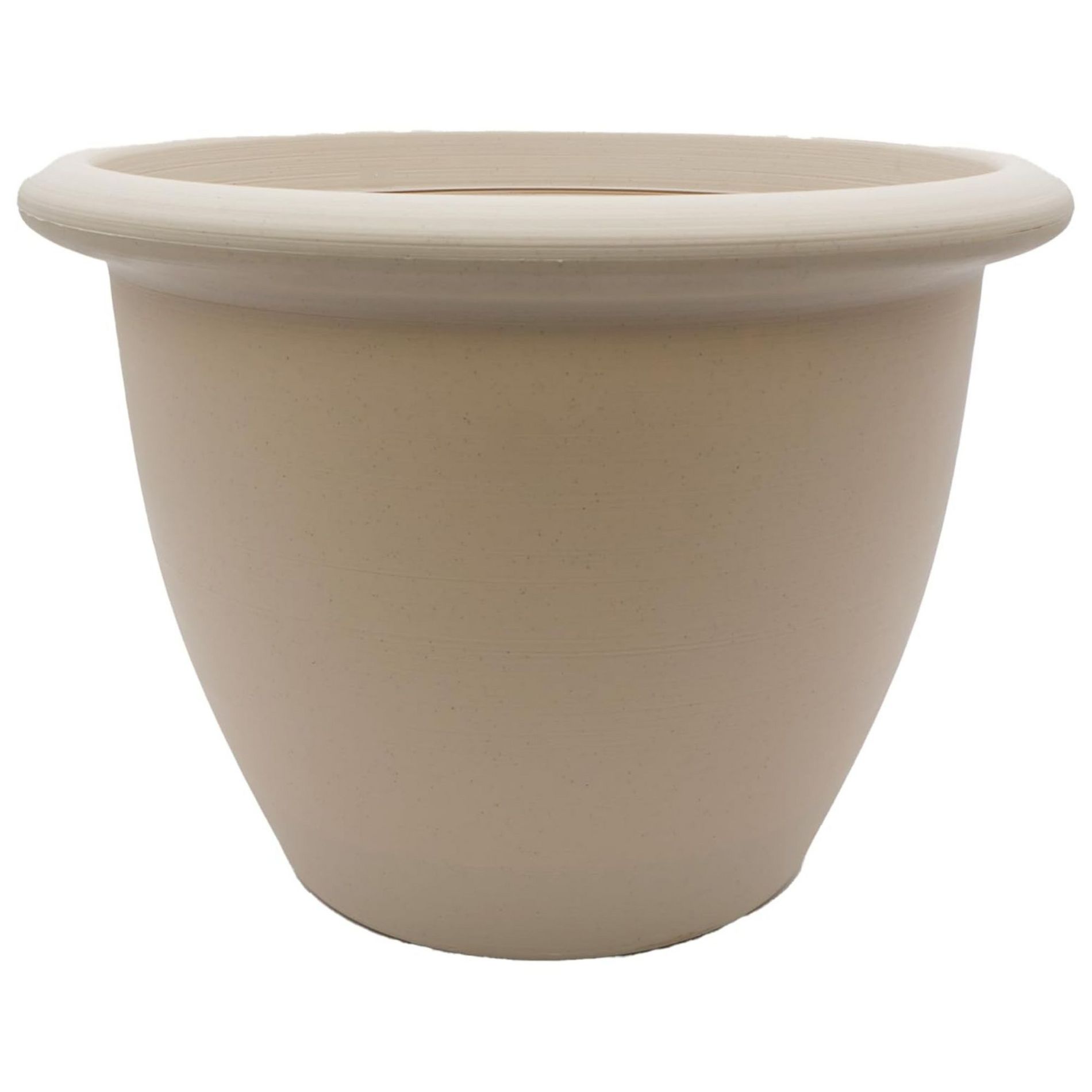 The HC Companies Sevilla Flower Planters - Outdoor & Indoor Planter - Round Self Watering Plant Pots for Herbs & More (16”, Cottage Stone, Pack of 1)