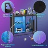 Bestier 33" Floating Shelves with Adjustable Glass Shelves LED Lights Wood Wall Mounted Storage Display Shelves for Kitchen Bathroom - 3 of 4