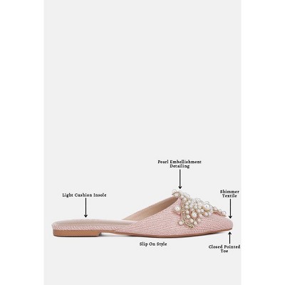 Женские сабо Rag & Co Women Astre Pearl Embellished Shimmer Mules 6 — фото 7