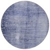 Navy Blue And Sky Blue Abstract Washable Indoor Outdoor Area Rug - 4 of 4