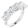 Pompeii3 5Ct Asscher Cut Moissanite Five Stone Wedding Ring Anniversary Band White Gold - 2 of 4