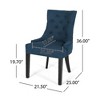 CAVINAS Modern Cheney Dining Chair, Seating for Dining, Accent Chair, Upholstered Armless Chair with Diamond Stitching and Wooden Legs (set of 2) - 3 of 4