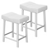 24" Bar Stools Set of 2 – Kitchen Island Seating with Metal Frame & Bonded Leather Upholstery - 2 of 4