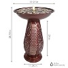 Sunnydaze Iron Crosshatch Bird Bath Water Fountain with LED Lights - 28.75" - 3 of 4