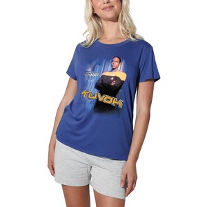 Women's Star Trek Tuvok Loose T-Shirt Royal - 1 of 4