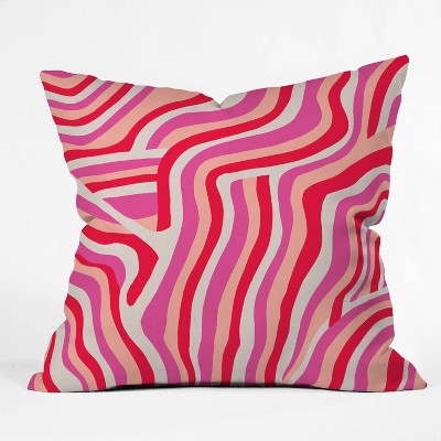 16&#34;x16&#34; Sunshine Canteen Zebra Stripes Throw Pillow Pink - society6