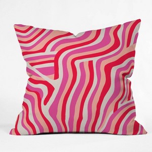 16"x16" Sunshine Canteen Zebra Stripes Throw Pillow Pink - society6: Indoor Square Decorative Cushion, Machine Washable, Zippered - 1 of 4