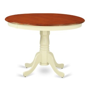 East West Furniture, Hartland  Table  42"  diameter  Round    Table  -Buttermilk  and  Cherry  Finish - 1 of 3