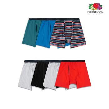 Fruit Of The Loom 7 Pack Mens Stretch Cotton Boxer Briefs With Cool Zone Technology Mid Rise - Assorted Colors