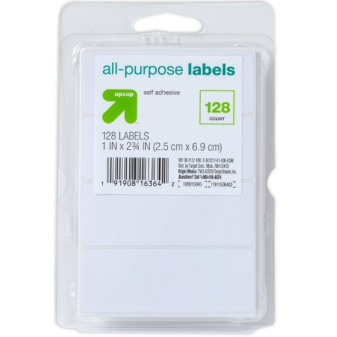 128ct 1x2.75 Rectangular Labels White - Up & Up™ : Target