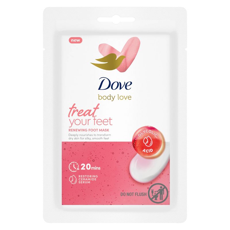 Dove Beauty Body Love Renewing Foot Mask - 1 pair, 3 of 6