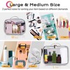 Byootique Set of 2 Clear Makeup Bag Cosmetic Organizer Travel Toiletry Pouch Handle Zipper for Makeup Artist Silver - 3 of 4