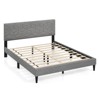 Safstar Queen Size Bed Frame w/Linen Fabric Upholstered Headboard & Wooden Slat Support - 2 of 4