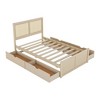 NicBex Full/Queen Size Wood Storage Platform Bed Frame with Natural Rattan Headboard and 4 Drawers,No Box Spring Needed,Easy Assembly,Natural/Espresso - 2 of 4
