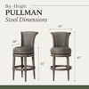 Pullman Bar Stool In Dark Walnut Finish With Vintage Brown Vegan Leather - 4 of 4