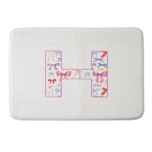 Deny Designs April Lane Art Fancy Bow Monogram Memory Foam Bath Mat - 1 of 4