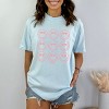 S.W.Smiley Love Smiley Grid - Women's Garment Dyed Graphic T-Shirt - 3 of 4