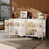 FUFU&GAGA White Buffet with Metal Frame & Glass Doors: 3 - Color Lighting for Modern Display Sideboard Bar Cabinet Pantry - 3 of 4