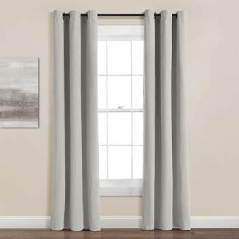 Home Boutique Insulated Grommet Blackout Linen Window Curtain Panel Light Gray Single 38X84