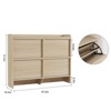 4 Shoe Cabinet with Flip Drawers, Wooden Shoe Cabinet with Adjustable Shelf, Freestanding Shoe Organizer, Hidden Shoe Storage for Entryway Hallway - 2 of 4