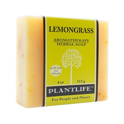 Plantlife Lemongrass Bar Soap – Moisturizing, Soothing, Handcrafted, Plant-Based – Made in California, 4oz