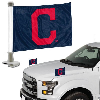 MLB Cleveland Indians Ambassador Car Flags - 2pk