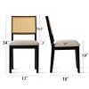 Dining Chairs, Mid Century Upholstered Dining Chairs, Rattan Back Chairs with Black Frame for Kitchen or Dining Room-Tanpinhause - 4 of 4