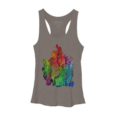 Adult Design By Humans Zen Botanical Rainbow Pride By EdgeWaresRacerback Tank Top