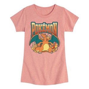 Girls' - Pokémon - Pokemon Charizard Collegiate Fitted Short Sleeve Graphic T-Shirt - 1 of 4
