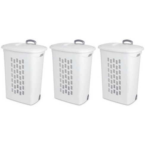 Foldable Laundry Basket with Wheel Collapsible Bucket with Handle