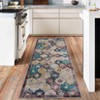 Area Rug Floral Washable Living Room Non-Slip Low-Pile Rugs Kitchen Rugs - 2 of 4