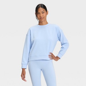 Women's Airy Sleek Ribbed Crewneck Sweatshirt - All In Motion™ - 1 of 4