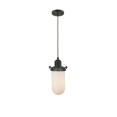 Centri - 1 Light Cord Hung Mini Pendant In Industrial Style-10 Inches Tall and 4.5 Inches Wide