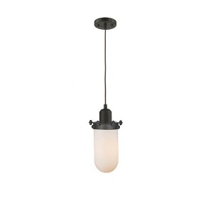 Centri - 1 Light Cord Hung Mini Pendant In Industrial Style-10 Inches Tall and 4.5 Inches Wide - 1 of 1