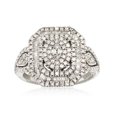 Ross-Simons 1.00 ct. t.w. Round and Baguette Diamond Multi-Level Ring in Sterling Silver