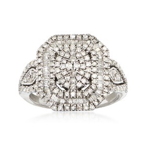 Ross-Simons 1.00 ct. t.w. Round and Baguette Diamond Multi-Level Ring in Sterling Silver - 1 of 4