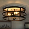 LNC Vine 3-Lights 12.6-in Matte Black and Grayish White  LED Flush Mount Lights - 2 of 4