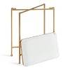 Kate and Laurel Celia Rectangle Metal Side Table, 18x12x26, White and Gold - 4 of 4