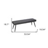 HomeRoots 54" Dark Gray and Black Faux Leather Upholstered Dining Bench - 3 of 4